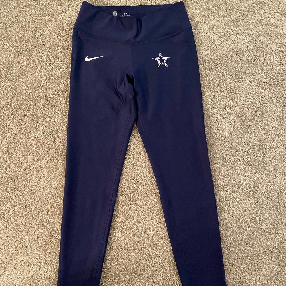 Women's NFL Dallas Cowboys Nike Navy Dri - Fit Performance Leggings - Size Small